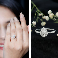 Lab Grown Diamond Pear Shaped Engagement Ring for Her
