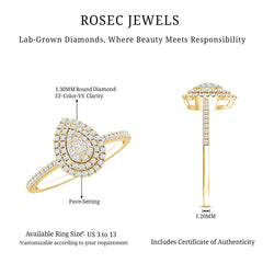 Lab Grown Diamond Pear Shaped Engagement Ring for Her