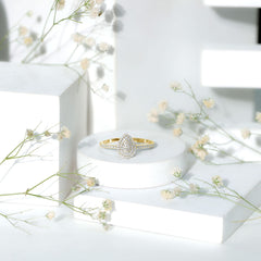 Lab Grown Diamond Pear Shaped Engagement Ring for Her