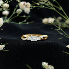 Lab Grown Diamond Three Stone Promise Ring With Split Shank