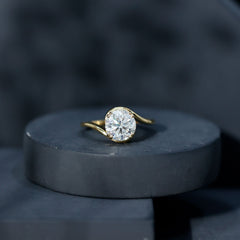 Lab Grown Diamond Bypass Engagement Ring With Diagonal 4 Prong