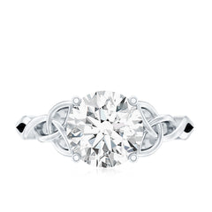 Certified Celtic Knot Lab Grown Diamond Round Engagement Ring