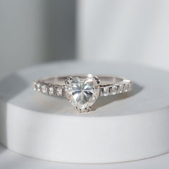 Certified 8 MM Lab Grown Diamond Heart Engagement Ring for Her