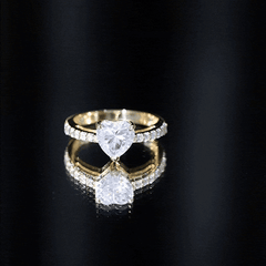 3 Prong Lab Grown Diamond Heart Engagement Ring For Women