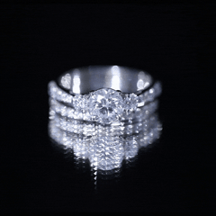 Certified Lab Created Diamond Marriage Ring Set