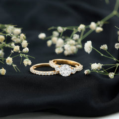 Certified Lab Created Diamond Marriage Ring Set