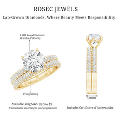 Certified 2 CT Lab Grown Diamond Bridal Ring Set for Her