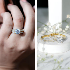 Certified 2 CT Lab Grown Diamond Bridal Ring Set for Her