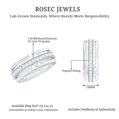 Certified Lab Created Diamond Unisex Wedding Band