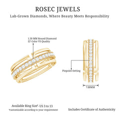 Certified Lab Created Diamond Unisex Wedding Band