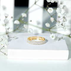 Lab Grown Diamond 3 Row Wedding Band For Women