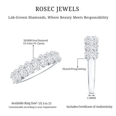 Brilliant Cut Oval Diamond Semi Eternity Ring for Women