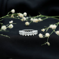 Brilliant Cut Oval Diamond Semi Eternity Ring for Women