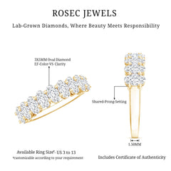 Brilliant Cut Oval Diamond Semi Eternity Ring for Women