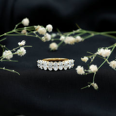 Brilliant Cut Oval Diamond Semi Eternity Ring for Women