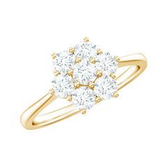 Flower Cluster Lab Grown Diamond Engagement Ring