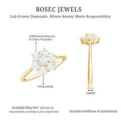 Flower Cluster Lab Grown Diamond Engagement Ring