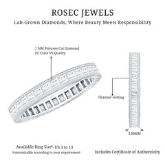 Certified Lab Created Diamond Princess Cut Wedding Band