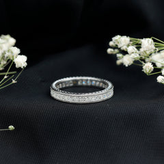 Certified Lab Created Diamond Princess Cut Wedding Band