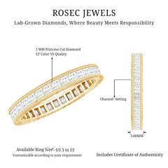 Certified Lab Created Diamond Princess Cut Wedding Band