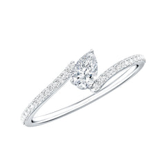 Pear Cut Lab Grown Diamond Bypass Promise Ring