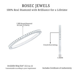 Certified Diamond Half Eternity Ring in Pave Setting