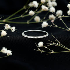 Certified Diamond Half Eternity Ring in Pave Setting