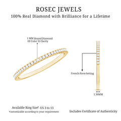 Certified Diamond Half Eternity Ring in Pave Setting