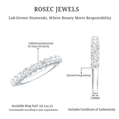 Lab Grown Diamond Half Eternity Wedding Band for Women