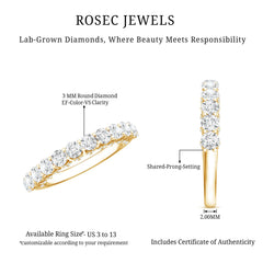 Lab Grown Diamond Half Eternity Wedding Band for Women