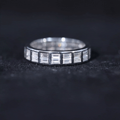 3 CT Cubic Zirconia Two Row Eternity Wedding Band Ring