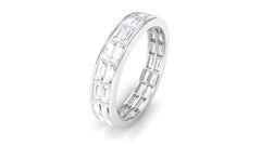 3 CT Cubic Zirconia Two Row Eternity Wedding Band Ring