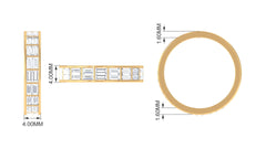 3 CT Cubic Zirconia Two Row Eternity Wedding Band Ring