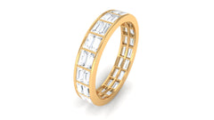 3 CT Cubic Zirconia Two Row Eternity Wedding Band Ring