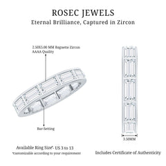 Baguette Cut Zircon East West Full Eternity Band Ring