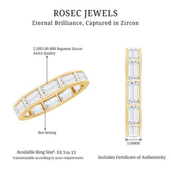 Baguette Cut Zircon East West Full Eternity Band Ring