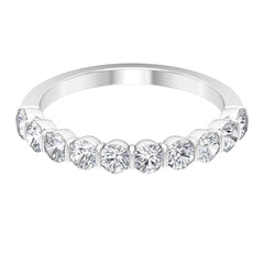 Natural Diamond Half Eternity Ring in Bar Setting
