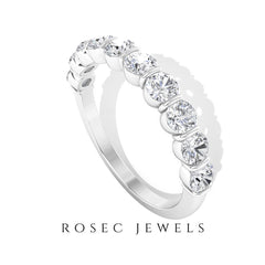 Natural Diamond Half Eternity Ring in Bar Setting