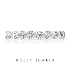 Natural Diamond Half Eternity Ring in Bar Setting