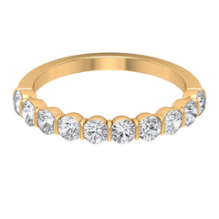 Natural Diamond Half Eternity Ring in Bar Setting