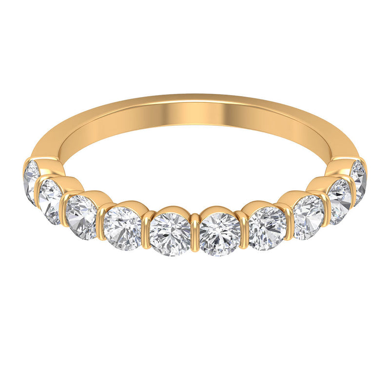 Natural Diamond Half Eternity Ring in Bar Setting