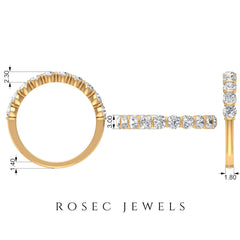 Natural Diamond Half Eternity Ring in Bar Setting