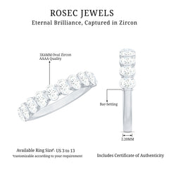 2 CT Zircon Half Eternity Ring