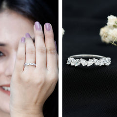 1.50 CT Pear Cut Zircon Elegant Eternity Ring