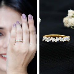 1.50 CT Pear Cut Zircon Elegant Eternity Ring