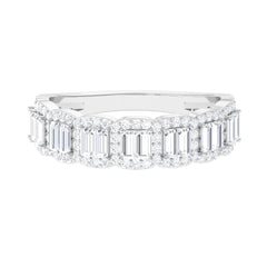 Designer Cubic Zirconia Semi Eternity Band Ring