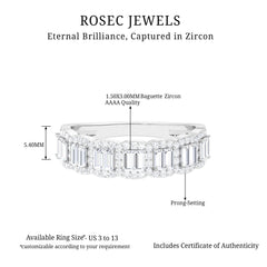 Designer Cubic Zirconia Semi Eternity Band Ring