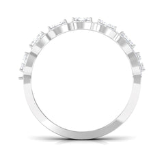 Designer Cubic Zirconia Semi Eternity Band Ring