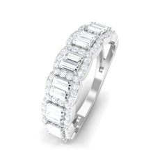 Designer Cubic Zirconia Semi Eternity Band Ring