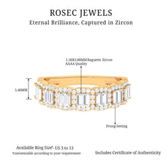 Designer Cubic Zirconia Semi Eternity Band Ring